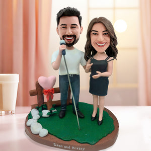 Pareja personalizada cantando Cabezudos