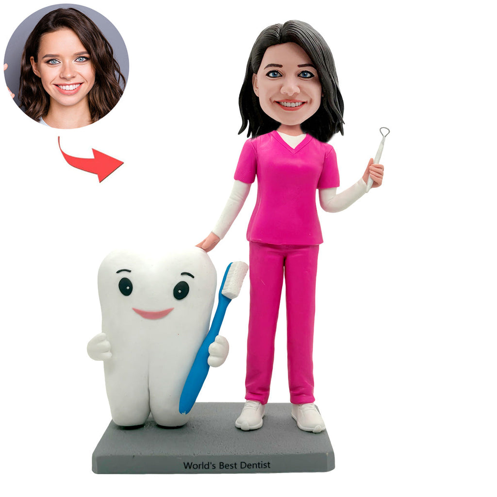 Figura de dentista personalizada con diente