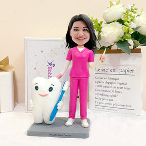 Figura de dentista personalizada con diente