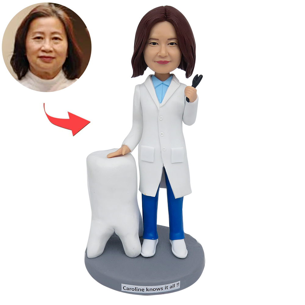 Regalo Cabezudo personalizado dentista femenino