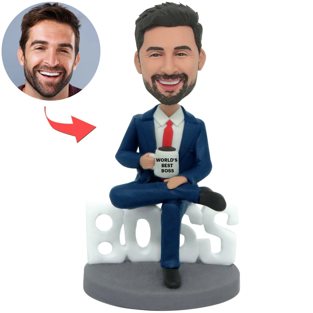 Muñeca Cabezudo MEJOR JEFE MASCULINO personalizado DEL MUNDO