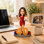 Bobblehead personalizado para el 40.º cumpleaños