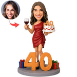 Bobblehead personalizado para el 40.º cumpleaños