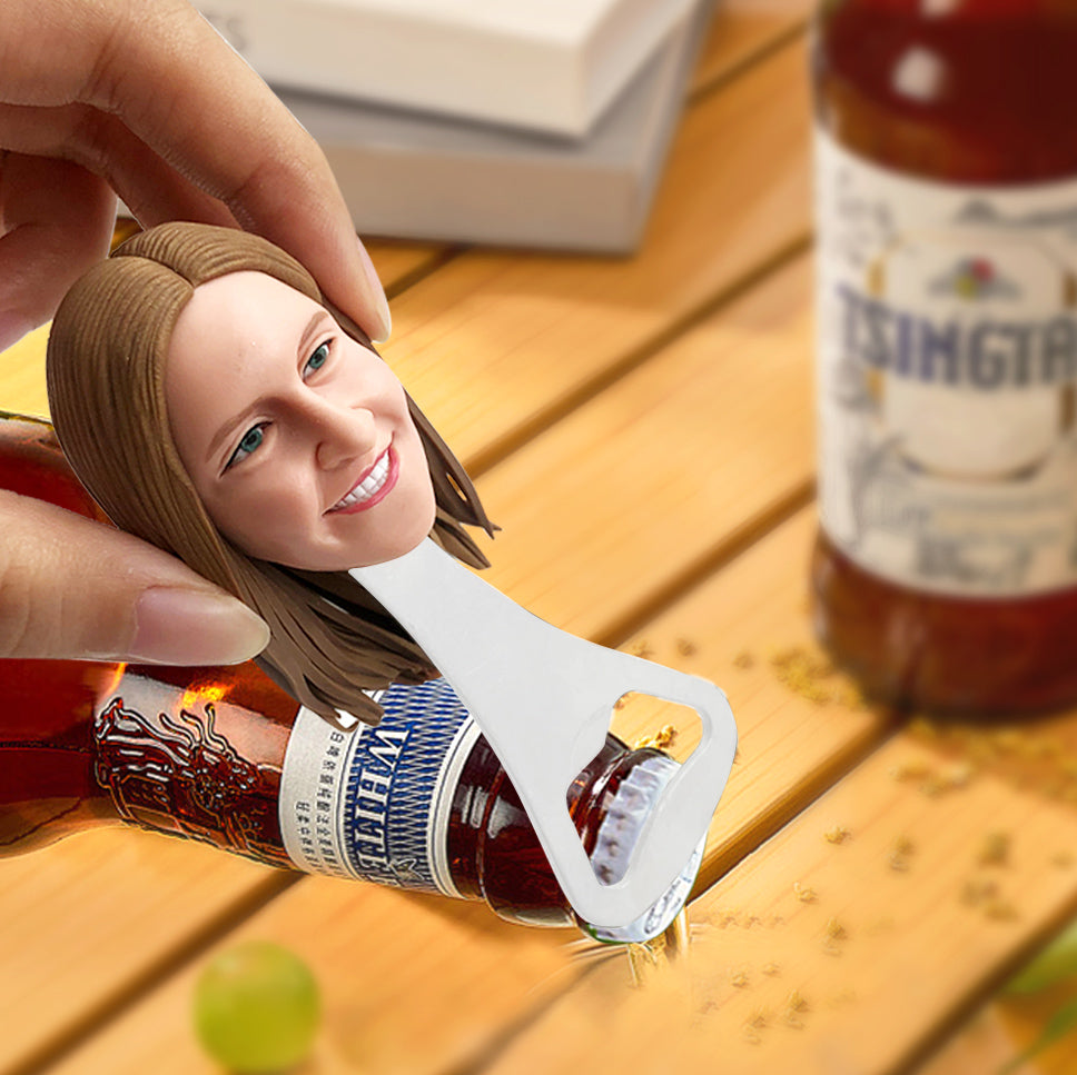 Abridor de botellas de cara femenina personalizado personalizado