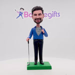 Cabezudo personalizado hombre de golf de negocios