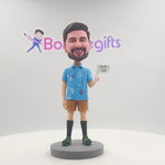 Cabezudo personalizado de Super papá en camisa floral navideña