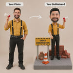 Cabezudo de trabajador de construcción personalizado