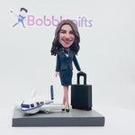 Cabezudo de azafata de aerolínea personalizado