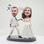 Topper de pastel de boda Casarse Cabezudo personalizado