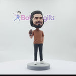 Cabezudo personalizado del comentarista del juego de rugby