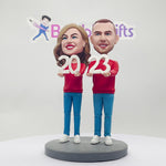 Feliz Año Nuevo Regalo de Navidad Pareja personalizada Cabezudo