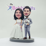 Pareja de novios recién casados Cabezudo personalizado